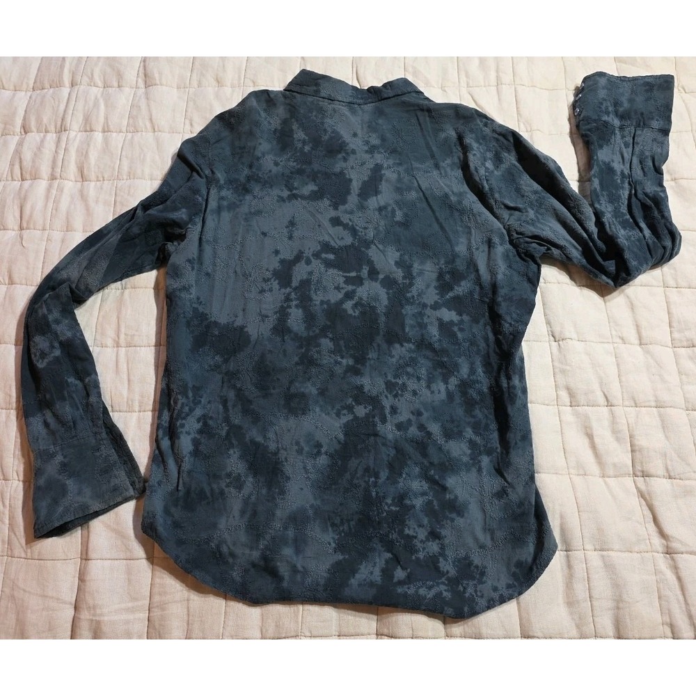 Vtg Pop Icon Shirt Mens L Embroidered Blue Gray Long Sleeve Button Up Y2K Grunge - Picture 2 of 8